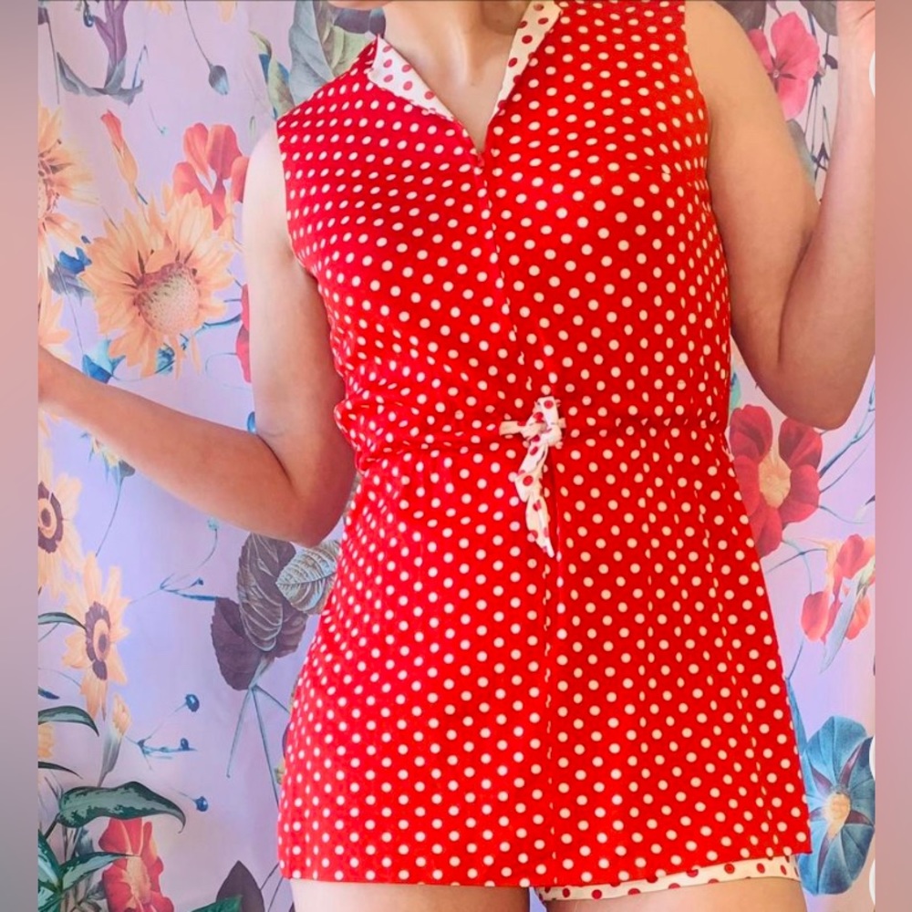 1950s polka dot Play set / suit 2 piece romper